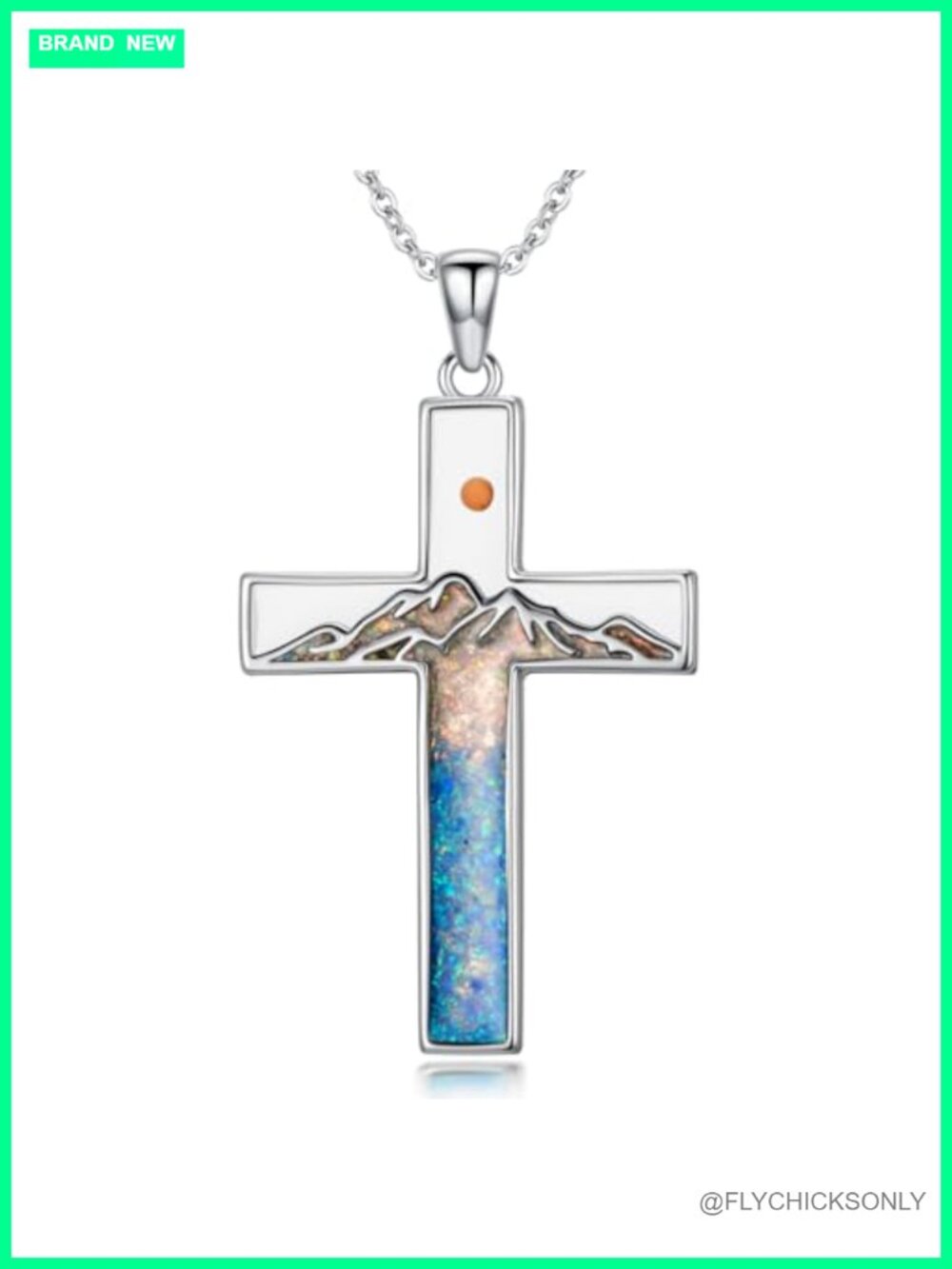 925 Sterling Silver Mustard Seed Cross Pendant Necklace 18+2 Inch Gift